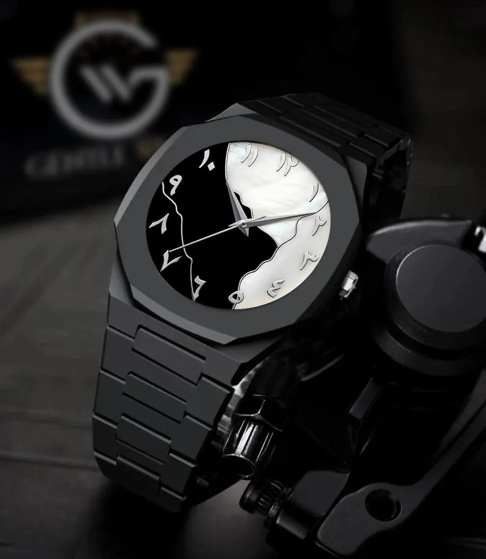 The Celestial Harmony | Luxury Black Arabic Dial Watch