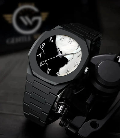 The Celestial Harmony | Luxury Black Arabic Dial Watch