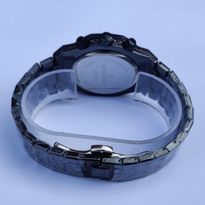 Audemars Piguet-Inspired Royal Oak Offshore Black Engraved Chronograph Watch