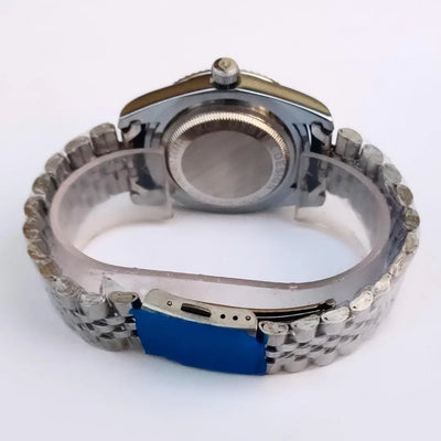 Classic Day-Date Homage Watch for Men -  Rolex Silver Tone, Jubilee Bracelet, Crystal Accents