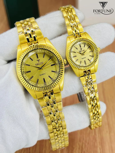 Luxury Golden Couple Watch Set by FORTUNE TIME