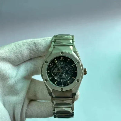 Stealth Silver Integrated Bracelet Chronograph Watch