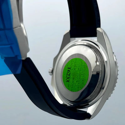 Rolex Yacht-Master Style Homage Watch - Black Dial, Ceramic Bezel, Rubber Strap