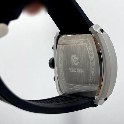 Ferrucci Function Chronograph Men's Watch - Bold Red & Yellow Bezel - Black Silicone Strap