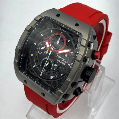 Ferrucci Quartz Chrono Watch - Square-Cased Function Model with Date Display