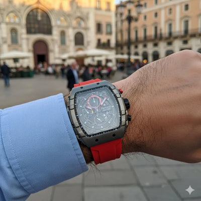 Ferrucci Quartz Chrono Watch - Square-Cased Function Model with Date Display